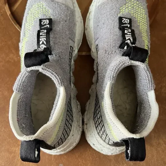 Nike Space Hippie 02 Low Knitted Men's 10 Sneakers Shoes Gray Volt CQ3988-002